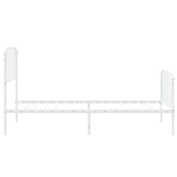vidaXL Metal Bed Frame without Mattress with Footboard White 100x190cm