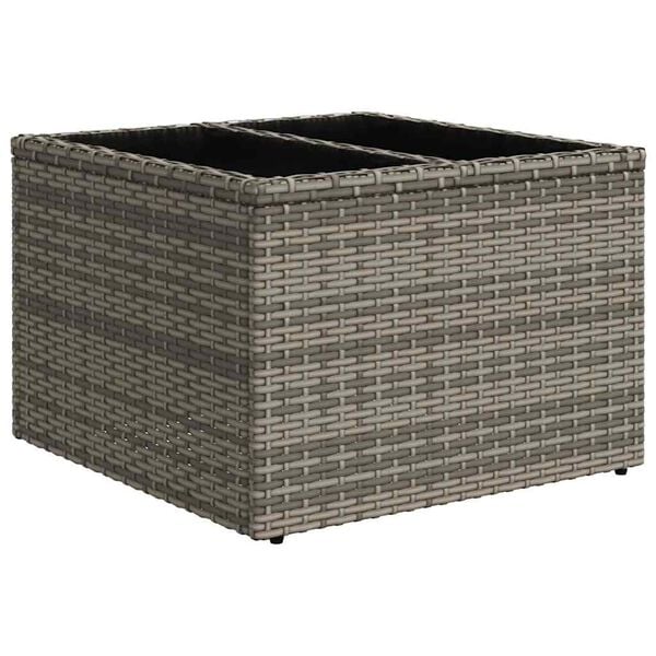vidaXL 7 Piece Garden Sofa Set with Cushions Grey Poly Rattan