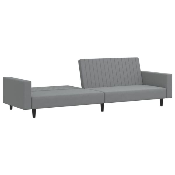 vidaXL 2-Seater Sofa Bed Light Grey Velvet