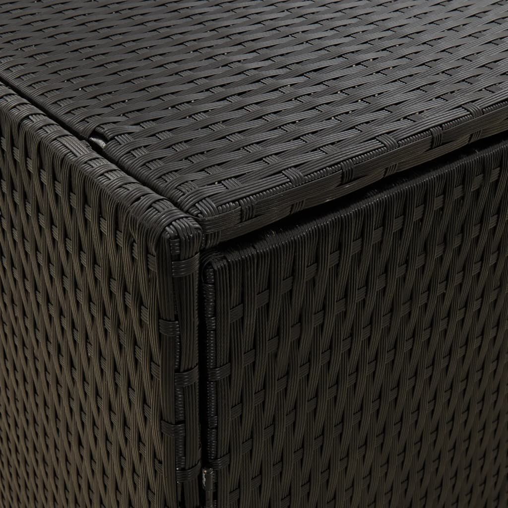 vidaXL Garden Storage Cabinet Black 100x55.5x80 cm Poly Rattan