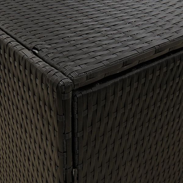 vidaXL Garden Storage Cabinet Black 100x55.5x80 cm Poly Rattan