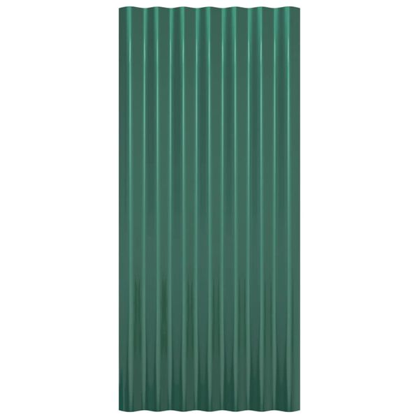 vidaXL Roof Panels 36 pcs Galvanised Steel Green 80x36 cm