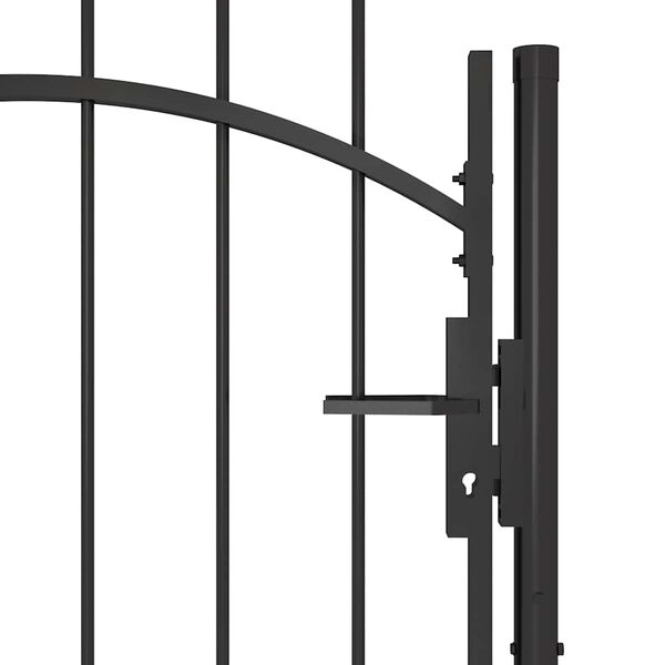 vidaXL Garden Gate Steel 1x2.2 m Black