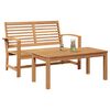 vidaXL Bench 2 pcs Brown Solid Teak Wood