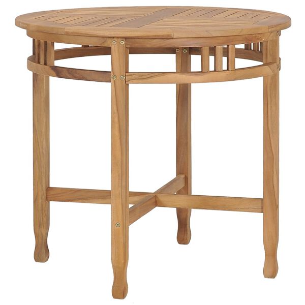 vidaXL Dining Table ? 80 cm Solid Teak Wood