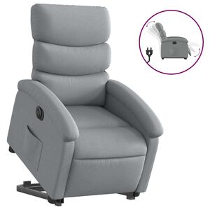 vidaXL Electric Stand up Recliner Chair Light Grey Fabric