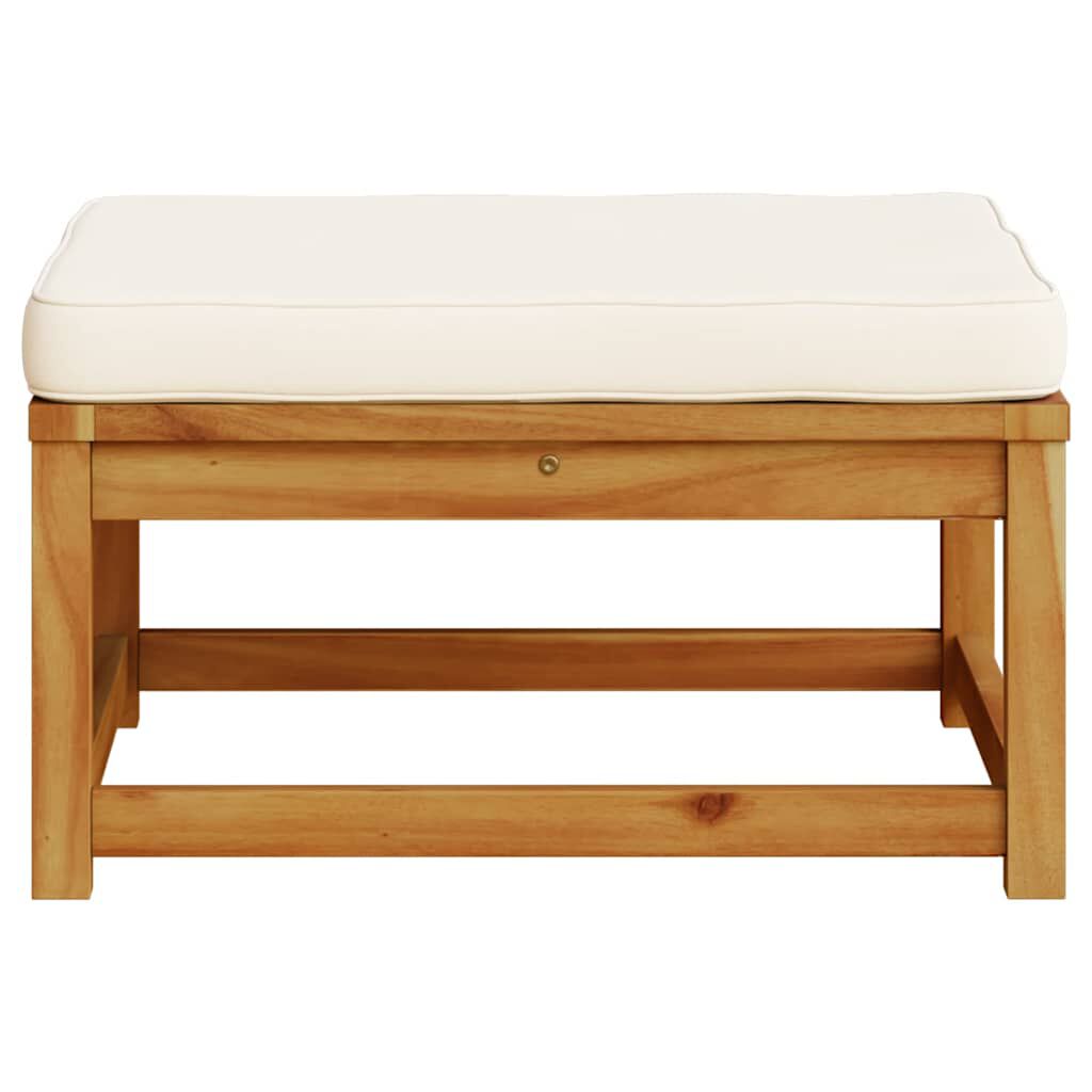 vidaXL Garden Footstool with Cushions Solid Wood Acacia