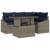 vidaXL Garden Sofa Set 5 pcs Grey and Navy Blue Poly Rattan