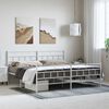 vidaXL Metal Bed Frame without Mattress with Footboard White 193x203cm