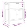 vidaXL Kitchen Trolley MONZA 84x40x90 cm Solid Wood Pine