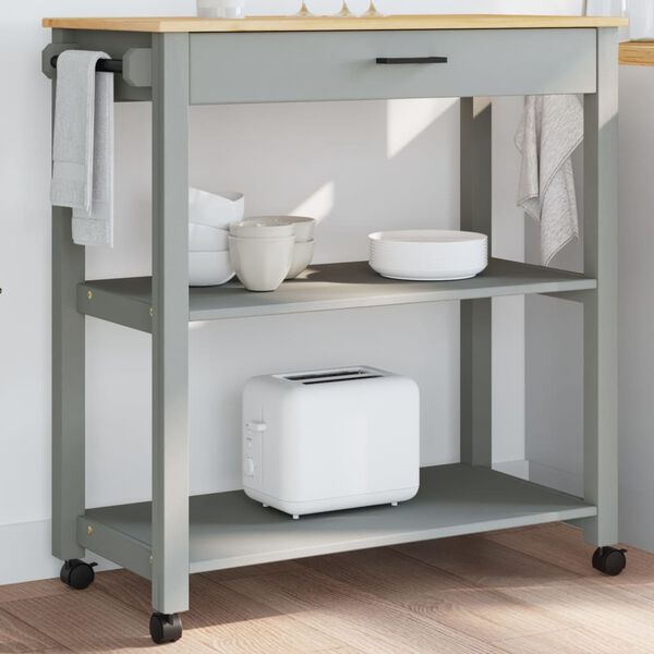 vidaXL Kitchen Trolley MONZA 84x40x90 cm Solid Wood Pine