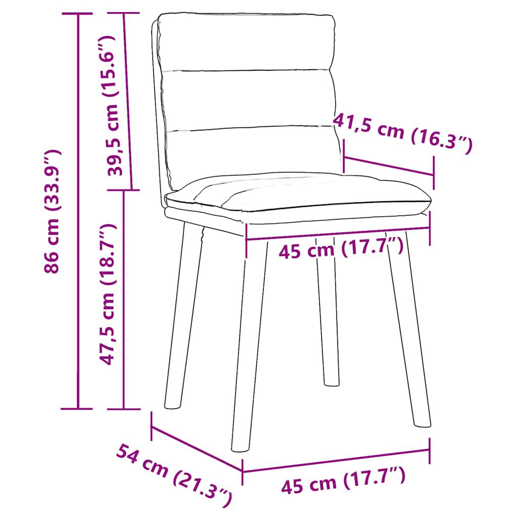 vidaXL Dining Chairs 2 pcs Dark Grey Fabric