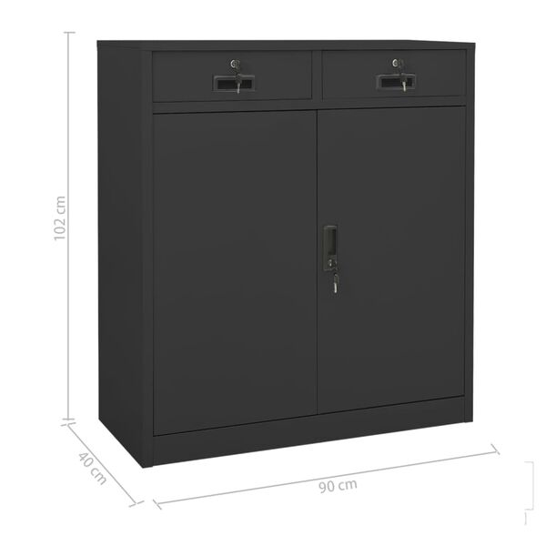 vidaXL Office Cabinet Anthracite 90x40x102 cm Steel