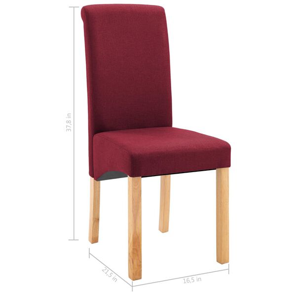 vidaXL Dining Chairs 4 pcs Red Fabric