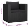 vidaXL 9 Piece Garden Lounge Set with Cushions Poly Rattan Black