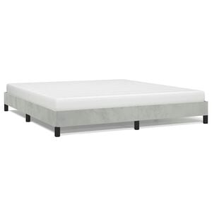 vidaXL Bed Frame without Mattress Light Grey California King Velvet