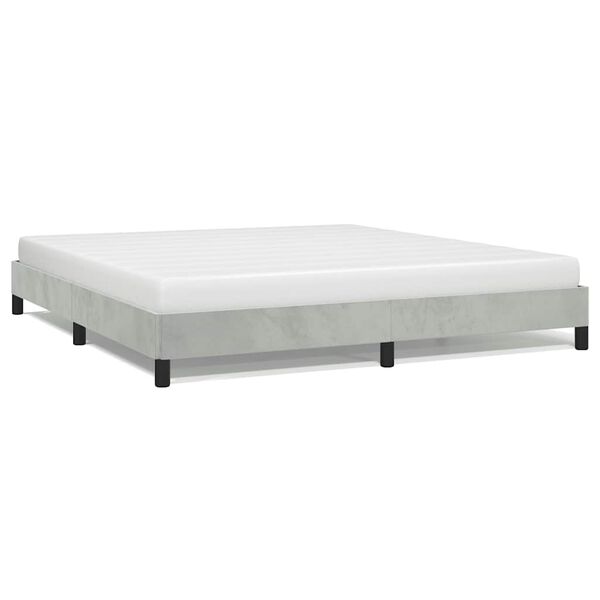 vidaXL Bed Frame without Mattress Light Grey California King Velvet