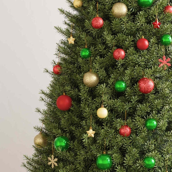 vidaXL 112 Piece Christmas Bauble Set Red / Green / Gold Polystyrene