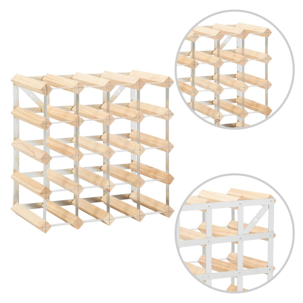 vidaXL Wine Rack for 20 Bottles Solid Pinewood