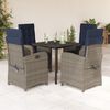 vidaXL 5 Piece Garden Dining Set with Cushions Grey Poly Rattan
