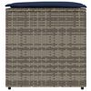 vidaXL Cushion Box with Storage Grey 50 x 50 x 50 cm Poly Rattan