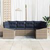 vidaXL Sofa Set with Cushion 6 pcs Grey Poly Rattan