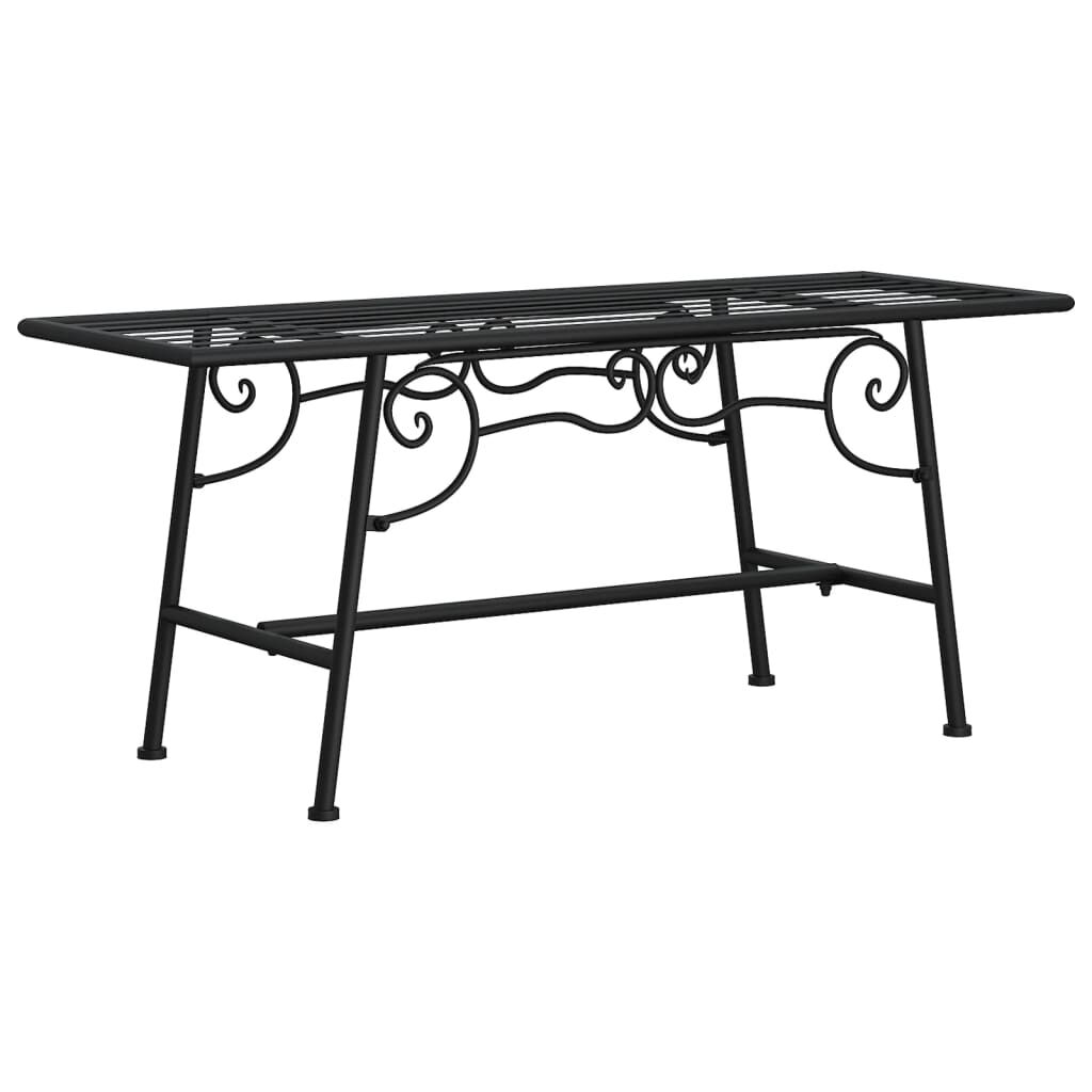 vidaXL Tree Bench 110 cm Black Steel