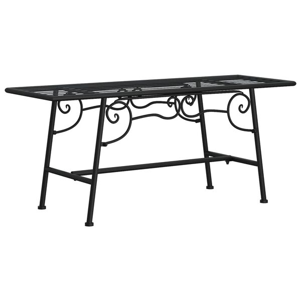 vidaXL Tree Bench 110 cm Black Steel