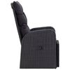 vidaXL Reclining Garden Chairs with Cushions 2 pcs Black Poly Rattan