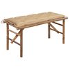 vidaXL Folding Garden Bench with Cushion 118 cm Bamboo