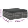 vidaXL Sectional Footrest with Cushion Poly Rattan grey