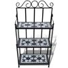 Plant Stand Plant Display Black White Mosaic Pattern