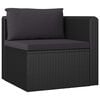 vidaXL 10 Piece Garden Lounge Set with Cushions Poly Rattan Black