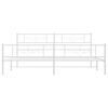 vidaXL Metal Bed Frame without Mattress with Footboard White 193x203cm