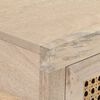 vidaXL Console Table 100x35x76 cm Solid Mango Wood and Natural Cane