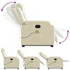 vidaXL Stand up Massage Recliner Chair Cream Faux Leather