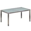 vidaXL 7 Piece Outdoor Dining Set with Cushions Poly Rattan Grey