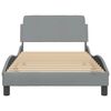 vidaXL Bed Frame "Dover" Light Grey 100x190 cm Fabric