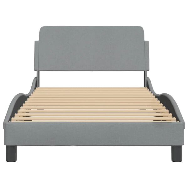 vidaXL Bed Frame "Dover" Light Grey 100x190 cm Fabric