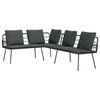 vidaXL Garden Sofa Set 2 pcs Black Poly Rattan