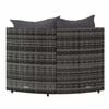 vidaXL Garden Corner Sofas with Cushions 2 pcs Grey Poly Rattan