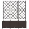 vidaXL Garden Planter 3 pcs Brown 120 x 40 x 143 cm Steel