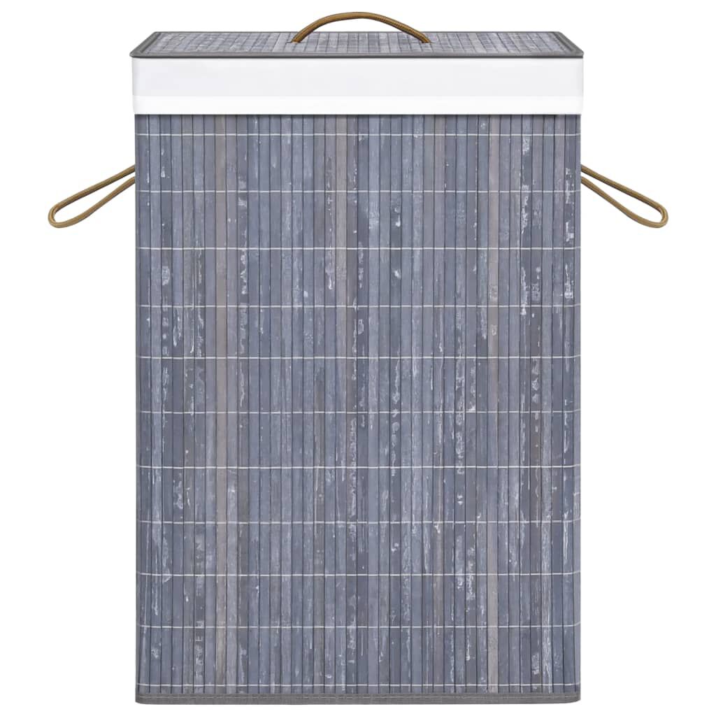 vidaXL Bamboo Laundry Basket Grey