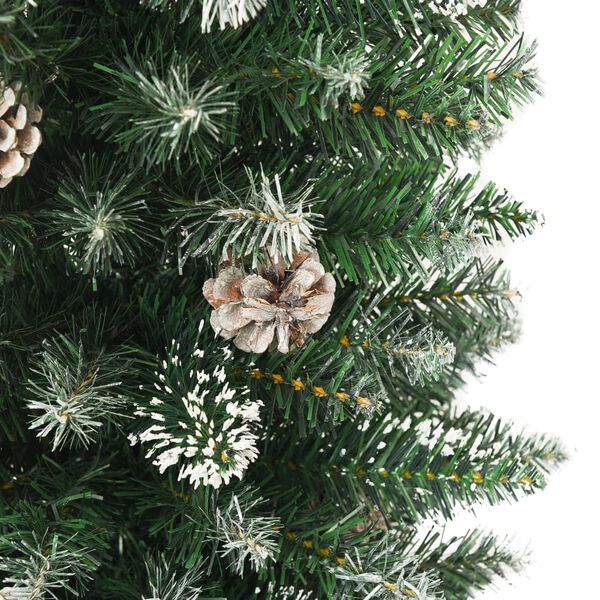 vidaXL Artificial Slim Christmas Tree with Stand 210 cm PVC