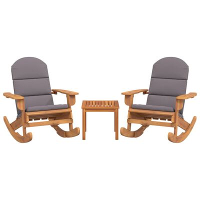 vidaXL 3 Piece Adirondack Garden Lounge Set Solid Wood Acacia