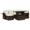 vidaXL 7 Piece Garden Sofa Set with Cushions Brown Poly Rattan