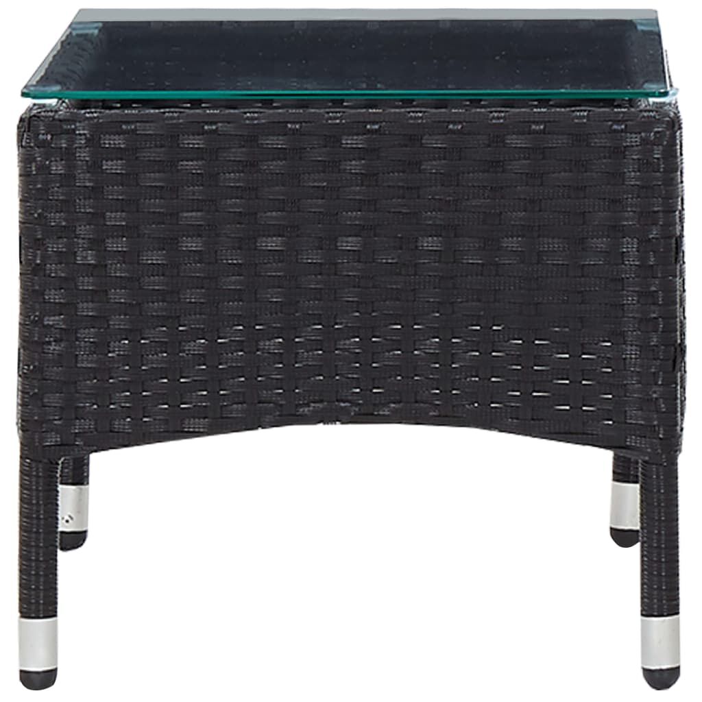 vidaXL 4 Piece Garden Lounge Set with Cushions Poly Rattan Black