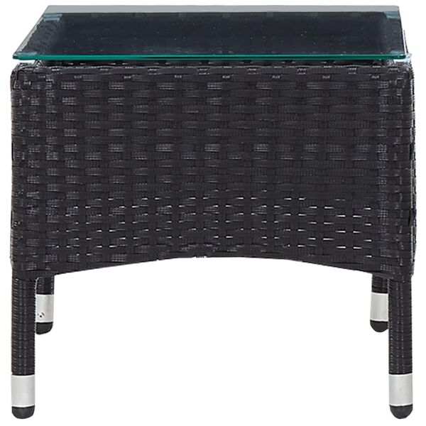 vidaXL 4 Piece Garden Lounge Set with Cushions Poly Rattan Black