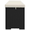 vidaXL Ottoman Bench with Cushion Black 110x30x40 cm Poly Rattan