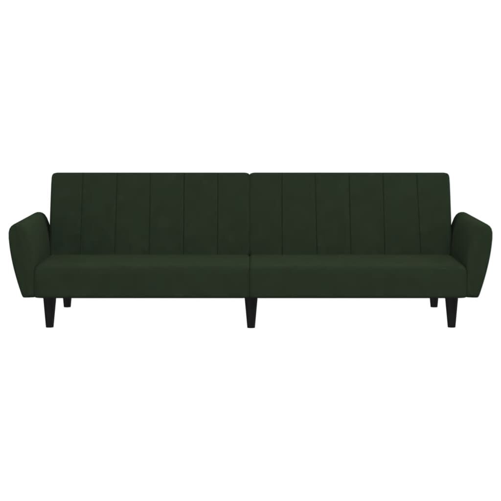 vidaXL 2-Seater Sofa Bed Dark Green Velvet